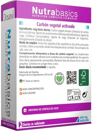 Carbonization Drasanvi Nutrabasics Уголь из кокосовой скорлупы