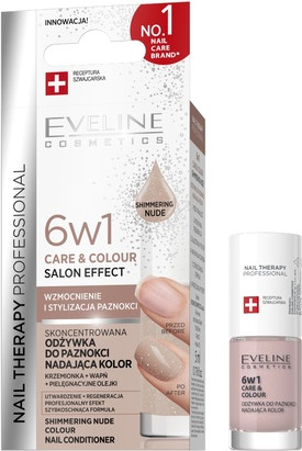 Concentrated Nail Treatment Eveline Cosmetics Nail Therapy 6 In 1 Care & Colour