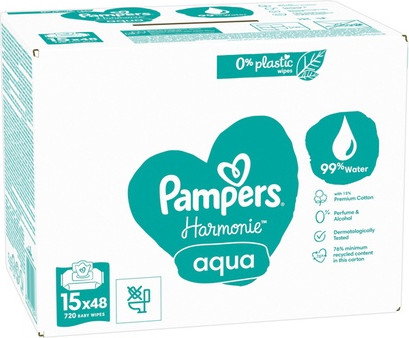 Влажные салфетки Pampers Aqua нежные и освежающие для младенцев