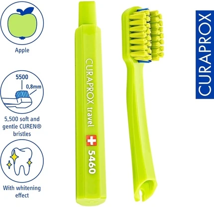 Набор для путешествий Curaprox Ortho Orange с дорожной зубной щеткой и ершиком
