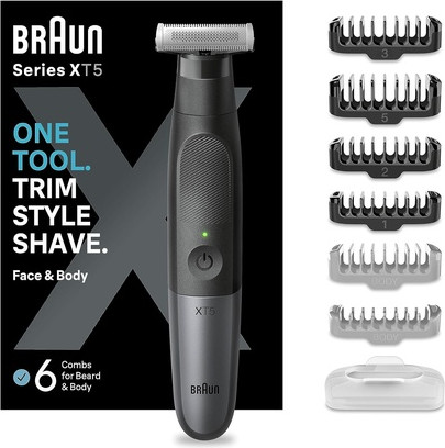 Электробритва Braun Series X Hybrid Электрическая Мужская для бороды и тела с лезвием 4D, защитой кожи SkinShield, Водонепроницаемая, Беспроводная