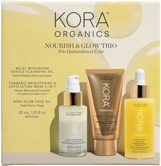 Наборы для ухода за лицом Kora Organics Nourish Glow Trio Подарочная коробка для увлажнения