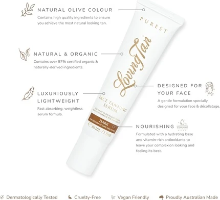 Сыворотка для загара лица Loving Tan Purest Dark