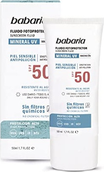 Fluid Face Sun Protection Babaria Mineral UV Facial Sunscreen Fluid SPF50