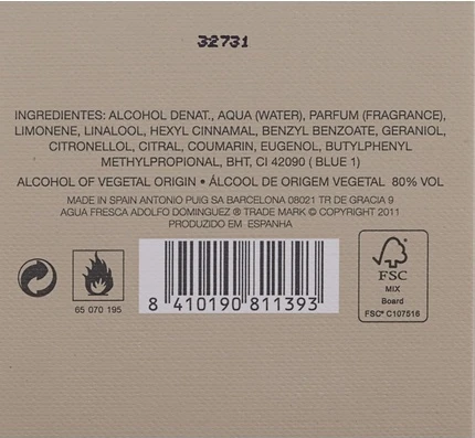 Eau De Toilette Adolfo Dominguez Agua Fresca Hombre