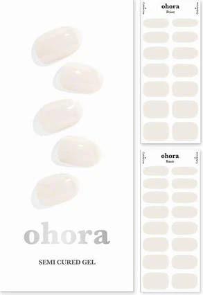 Полуотвержденные гелевые накладки для ногтей Ohora N Cream Cotton