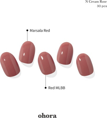 Полуотвержденные гелевые наклейки для ногтей Ohora N Cream Rose