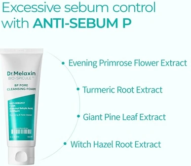 Очищающая пенка Dr. Melaxin Pore Cleansing Foam для отшелушивания остаточного себума и омертвевших клеток кожи
