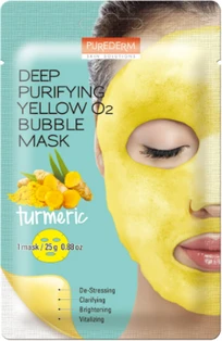Purifying Mask Purederm Deep Purifying Yellow O2 Bubble Mask