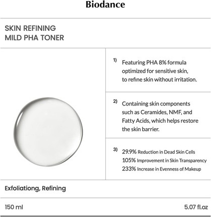 Тонер Biodance Biodance Skin Refining Mild PHA Toner