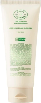 Очищающая пенка Juice To Cleanse Less Foam Cleanser Vegan Hydrating Face Wash pH Balancing