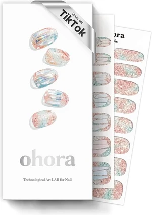 Полуотвержденные гелевые накладки для ногтей Ohora Newtro No1 White Metallic