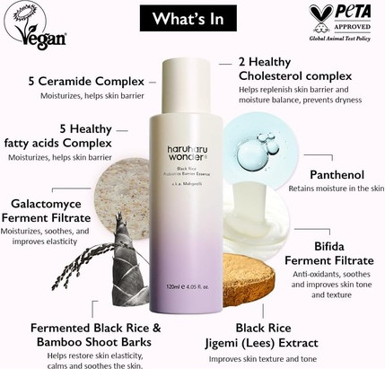 Увлажняющая сыворотка-эссенция Haruharu Wonder Black Rice Probiotics Barrier Essence