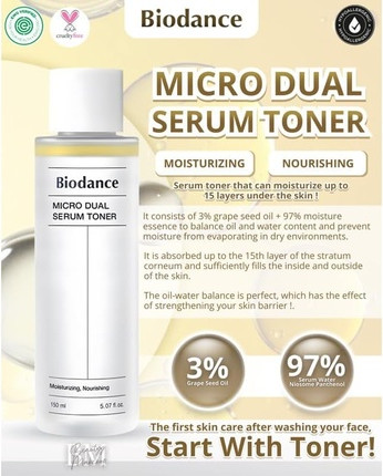 Двухфазный тонер для лица Biodance Biodanc Micro Dual Serum Toner