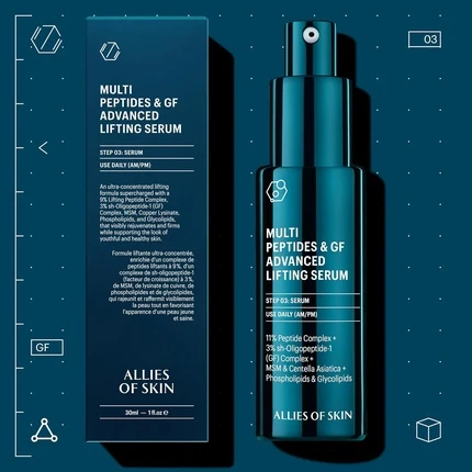 Сыворотка Allies of Skin Multi Peptides & GF Advanced Lifting Serum