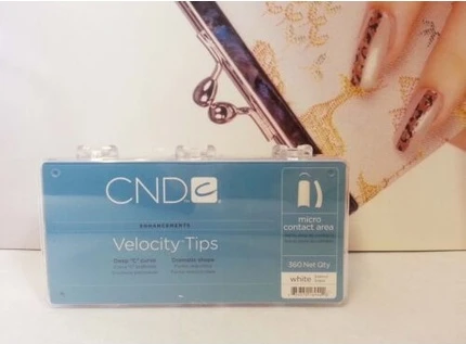 Набор типсов для ногтей CND Velocity French White Акрил УФ-гель Шелк