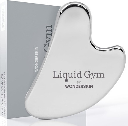 Массажер Wonderskin Liquid Gym Gua Sha для моделирования лица, роликовый массажер для лица от напряжения, отечности, морщин, ухода за кожей и скульптурирования линии челюсти, массажер из нержавеющей стали