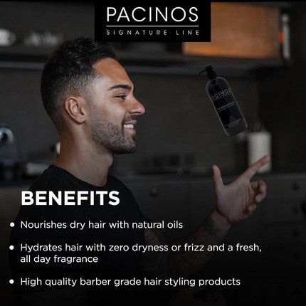 Conditioner Pacinos Moisturize & Control Frizz Water Based Formula with Argan Oil, Sunflower Seed, Sweet Almond & Jojoba Essential Oil