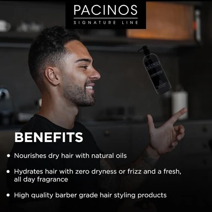 Conditioner Pacinos Moisturize & Control Frizz Water Based Formula with Argan Oil, Sunflower Seed, Sweet Almond & Jojoba Essential Oil
