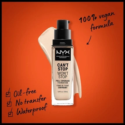 Тональная основа NYX Professional Makeup Can't Stop Won't Stop