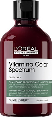 Шампунь L'Oreal Professional Нейтрализующий Шампунь Для Каштановых Волос Vitamino Color Spectrum Зеленые Пигменты