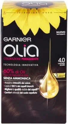 Краска для волос Garnier Olia № 4.0 Тёмно-коричневый