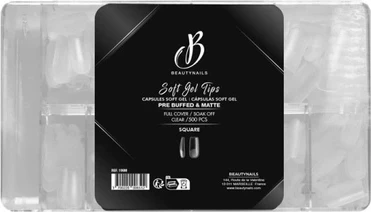 Nail Tips Beautynails Soft Gel Square Pre Buffed & Matte