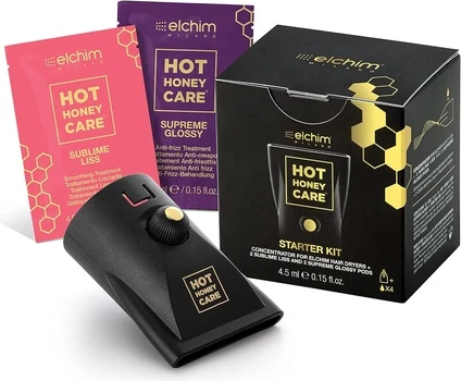 Набор по уходу за волосами Elchim Hot Honey Care Starter Kit Интенсивная система ухода с насадкой и 4 одноразовыми средствами
