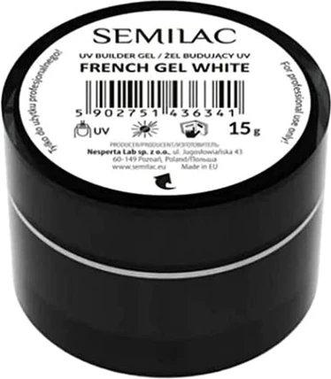 Строительный гель Semilac Semilac French White для жестких, крепких ногтей и геля для наращивания