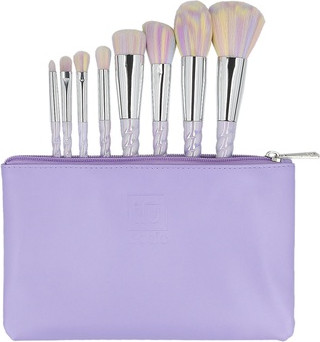 Набор кистей Ilu Basic Set 8 кистей для макияжа с пастельной сумкой с единорогом