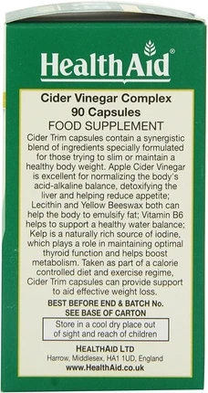 Капсулы Health Aid Cider Trim с Лецитином и Яблочным Уксусом