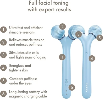 Устройство для массажа лица Geske Smartappguidedtm Sonic Facial Roller 4 в 1 для лица