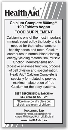 Таблетки Health Aid Кальций Комплекс 800мг