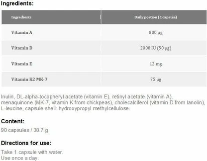 Витаминные капсулы Aura Herbals ADEK Vitamins
