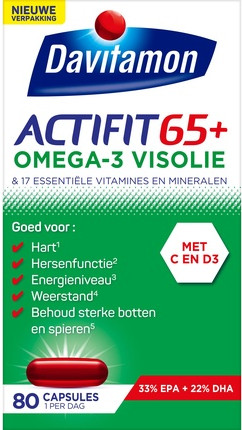 Davitamon Actifit 65+ Omega-3 Рыбий жир Мультивитамин