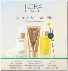 Наборы для ухода за лицом Kora Organics Nourish & Glow Trio - Подарочный набор с маслом для лица Noni Glow Plumping Face Oil