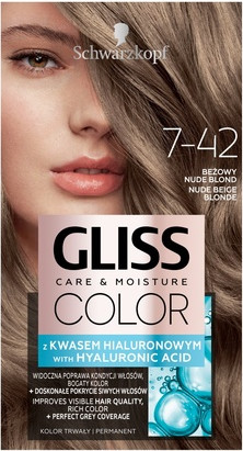 Стойкая краска для волос Schwarzkopf Gliss Gliss Color Care & Moisture 7-42 Бежевый нюдовый блонд