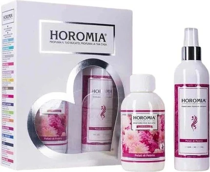 Набор в подарок Парфюм для белья и спрей для тканей Horomia Petali Di Peonia