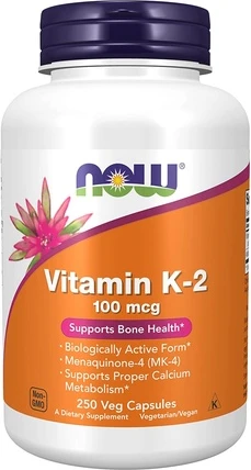 Витаминная сыворотка Now Foods 100мкг Витамин К-2 250 вегетарианских капсул
