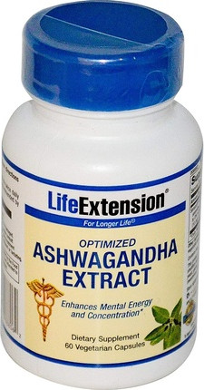 Вегетарианские капсулы Life Extension Оптимизированный экстракт Ашваганды