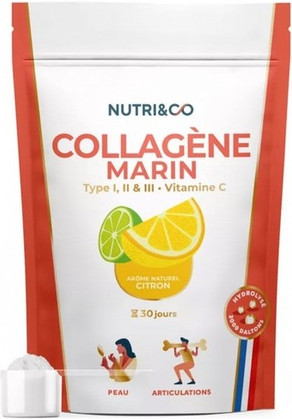 Nutri&Co Морской коллаген типов I, II и III с витамином C