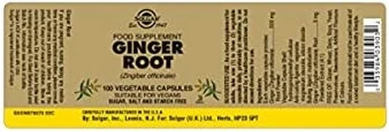 Herbal Supplement Solgar Ginger Root Extract