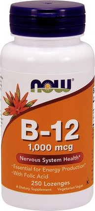Пастилки Now Foods Витамин B12 с Фолиевой кислотой