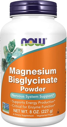 Порошок Now Foods Магний Бисглицинат Поддержка Ферментных Функций и Нервной Системы