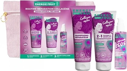 Наборы для ухода за волосами Markenlos Energy Fruit Routine Набор для коллагенового восстановления натуральный уход за волосами