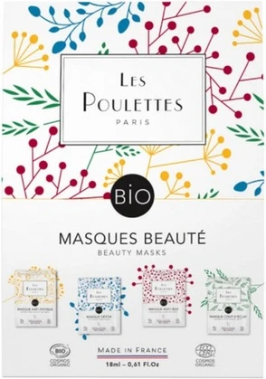 Тканевая маска Markenlos Les Poulettes Paris Набор из 4 масок для лица Discovery Pack