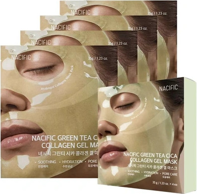 Набор гелевых масок Nacific Green Tea Cica Collagen
