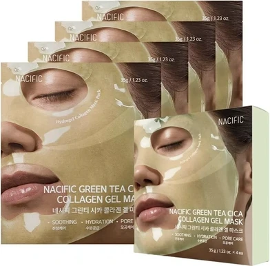 Набор гелевых масок Nacific Green Tea Cica Collagen
