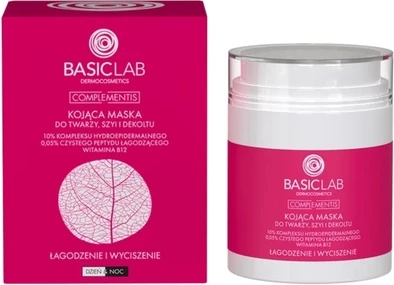 Маска Basiclab Успокаивающая для Лица, Шеи и Зоны Декольте