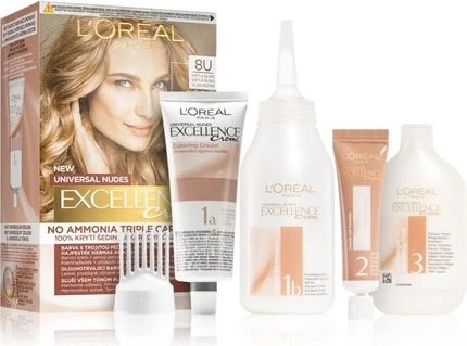 Hair Permanent Color L'Oreal Professional Excellence Universal Nudes Excellence 8u Light Blonde